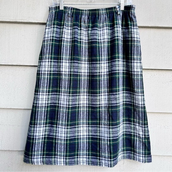 Appleseed's Dresses & Skirts - Vintage Appleseed's Plaid Midi Skirt Elastic Waist Made in USA Size 16